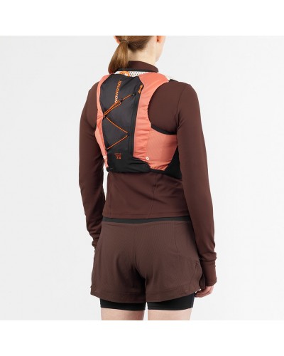 Salomon Active Skin 4 Set Women's Hydration Running Pack/Vest, Emerglow/Black (2 500 ml Soft Flask Included)