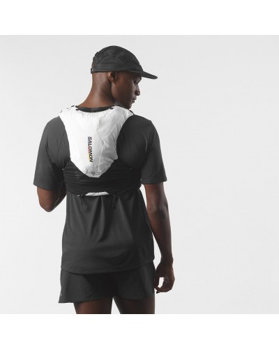 Salomon ADV Skin 5 Race Flag Set Hydration Running Pack/Vest, Black/White (2 500 ml Soft Flask Included)