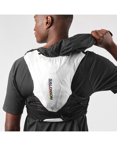 Salomon ADV Skin 5 Race Flag Set Hydration Running Pack/Vest, Black/White (2 500 ml Soft Flask Included)