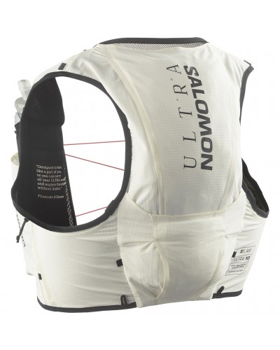 Salomon S/LAB Ultra 10 Set Hydration Running Pack/Vest, Vanilla Ice/Black (2 500 ml Soft Flask Included)