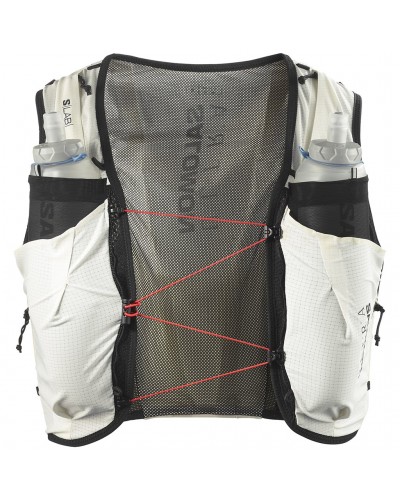 Salomon S/LAB Ultra 10 Set Zaino Gilet Idrico Running, Vanilla Ice/Black (2 Soft Flask da 500 ml Incluse)