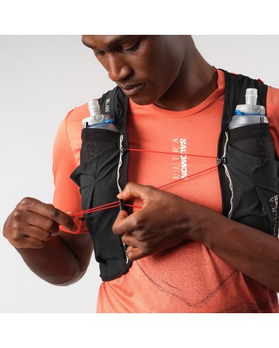 Salomon S/LAB Ultra 10 Set Zaino Gilet Idrico Running, Black (2 Soft Flask da 500 ml Incluse)