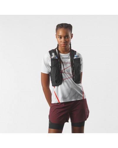 Salomon S/LAB Ultra 10 Set Zaino Gilet Idrico Running, Black (2 Soft Flask da 500 ml Incluse)