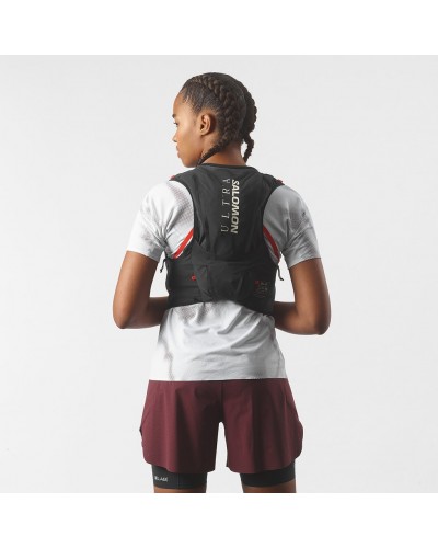 Salomon S/LAB Ultra 10 Set Zaino Gilet Idrico Running, Black (2 Soft Flask da 500 ml Incluse)