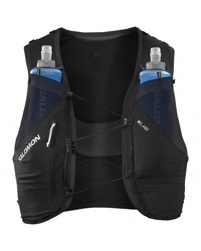 Salomon S/LAB Pulsar 3 Set Zaino Gilet Idrico Running, Black/White (2 Soft Flask da 500 ml Incluse)