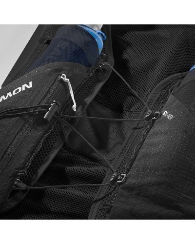 Salomon S/LAB Pulsar 3 Set Zaino Gilet Idrico Running, Black/White (2 Soft Flask da 500 ml Incluse)