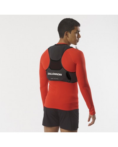 Salomon S/LAB Pulsar 3 Set Zaino Gilet Idrico Running, Black/White (2 Soft Flask da 500 ml Incluse)