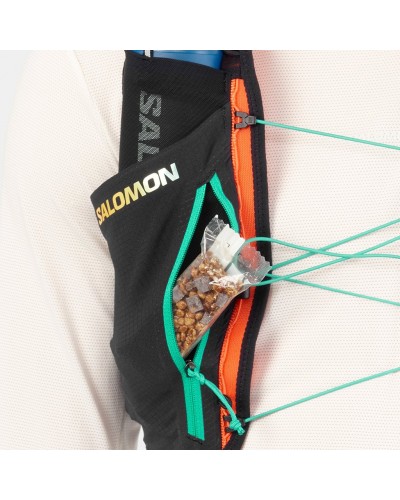 Salomon Sense Pro 6 LTD Courtney Edition Set Hydration Running Pack/Vest, Black/Nasturtium/Dynasty Green (2 500 ml Soft Flask In