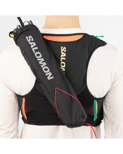 Salomon Sense Pro 6 LTD Courtney Edition Set Hydration Running Pack/Vest, Black/Nasturtium/Dynasty Green (2 500 ml Soft Flask In