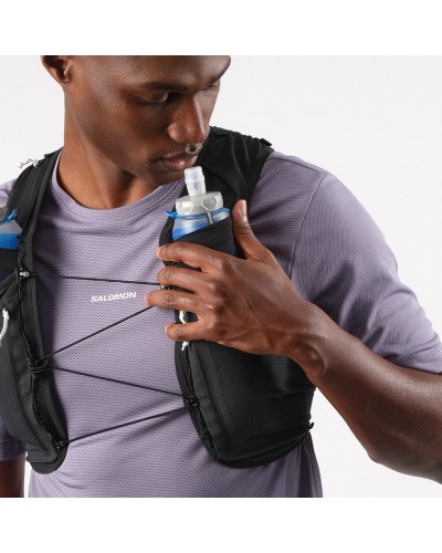 Salomon Sense Pro 6 Set Hydration Running Pack/Vest, Black (2 500 ml Soft Flask Included)