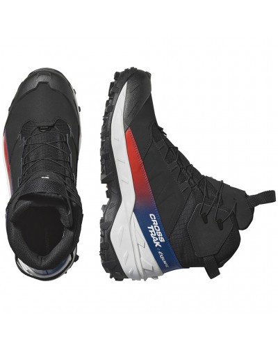 Salomon Crosstrak Powder WP Equipe Scarponi Trekking Impermeabili Unisex, Black/Black/Black