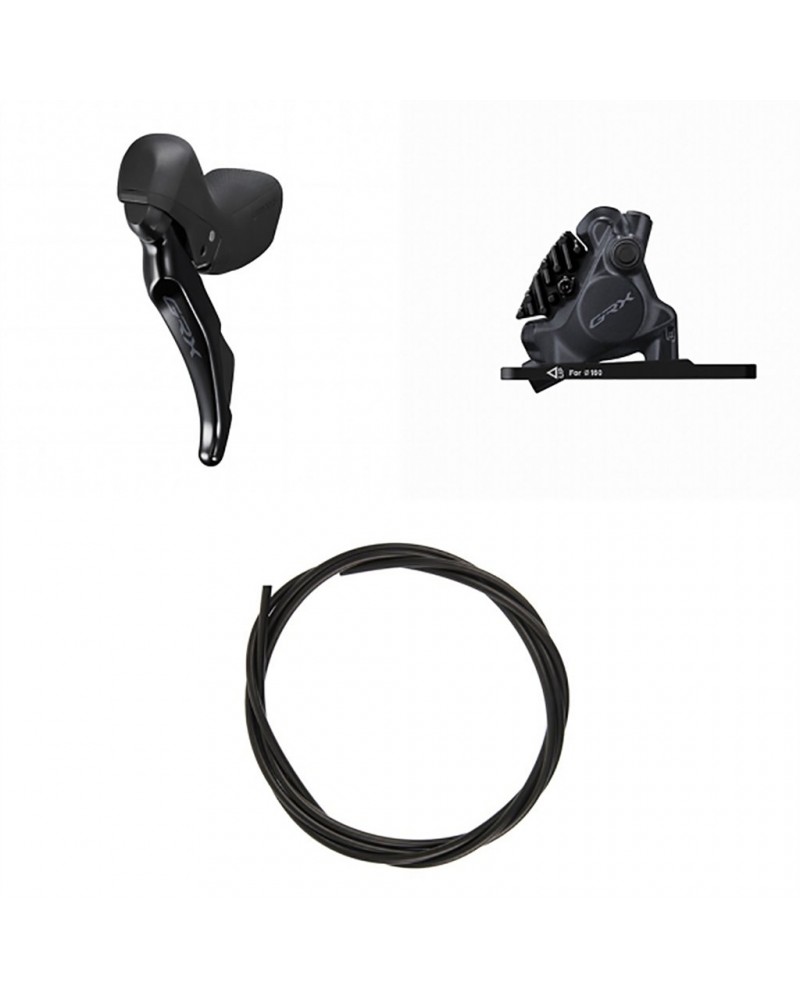 Shimano GRX Hydraulic Flat Front Left Disc Brake Kit ST-RX400 + BR-RX400 + 1000mm Hose (w/o Box)
