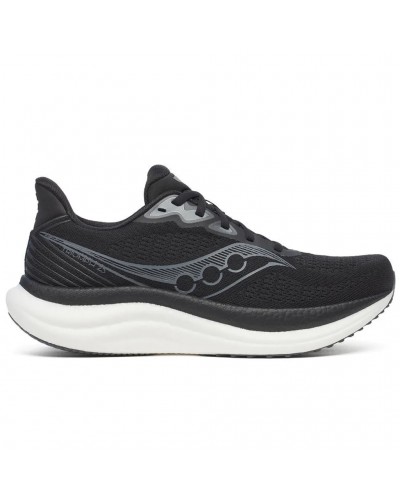 Saucony Triumph 23 Men's Running Shoes, Black/White