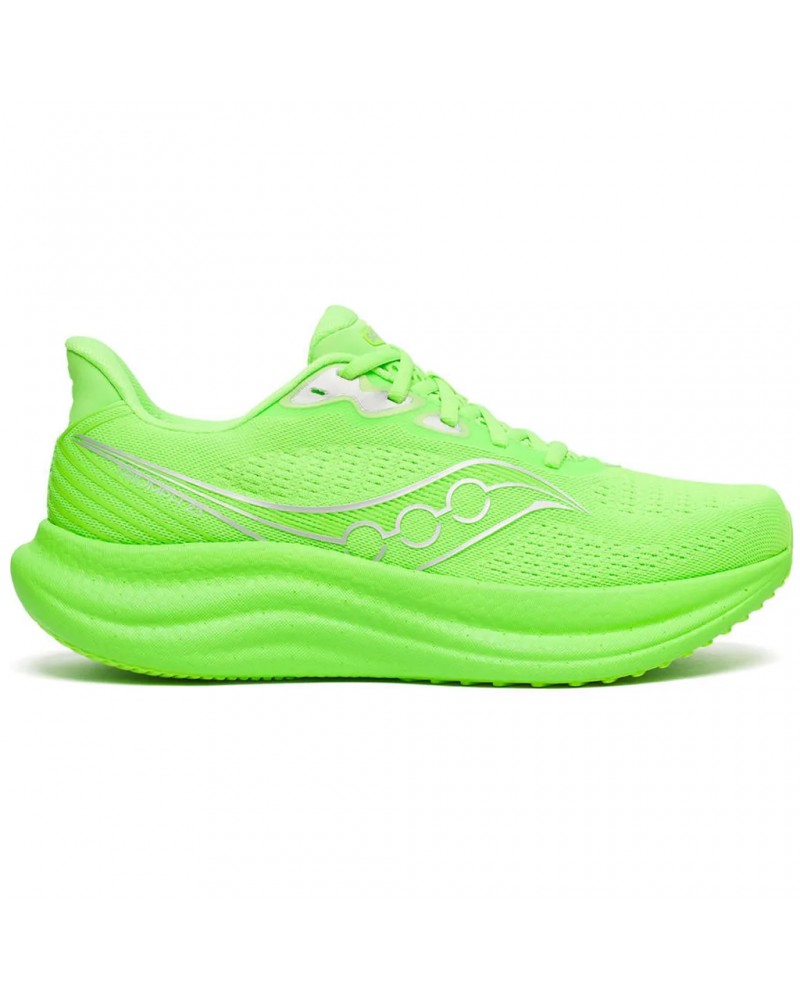 Saucony Triumph 23 Men's Running Shoes, Slime/Silver