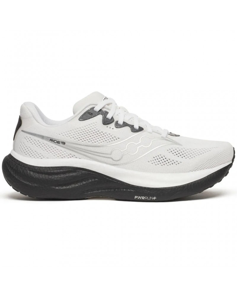 Saucony Ride 19 Scarpe Running Uomo, White/Black