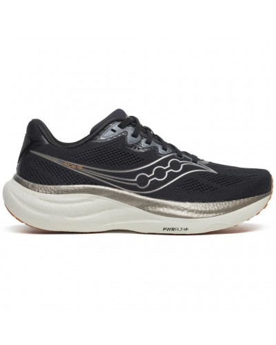 Saucony Ride 19 Men's Running Shoes, Black/Pewter