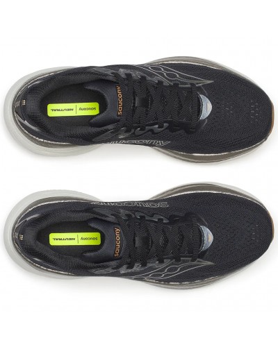 Saucony Ride 19 Men's Running Shoes, Black/Pewter