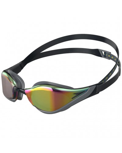 Speedo Fastskin Pure Focus Mirror Occhialini Piscina Unisex, Nero/Ruby