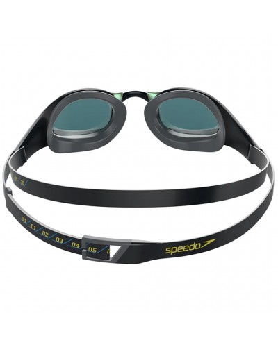 Speedo Fastskin Pure Focus Mirror Occhialini Piscina Unisex, Nero/Ruby