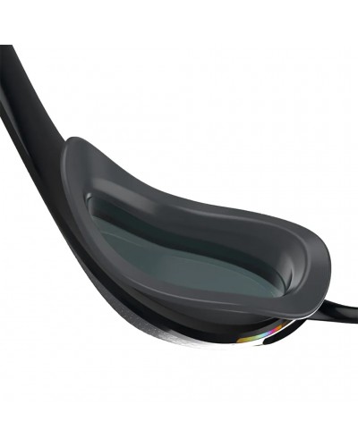 Speedo Fastskin Pure Focus Mirror Unisex Swimming Goggle, Black/Ruby
