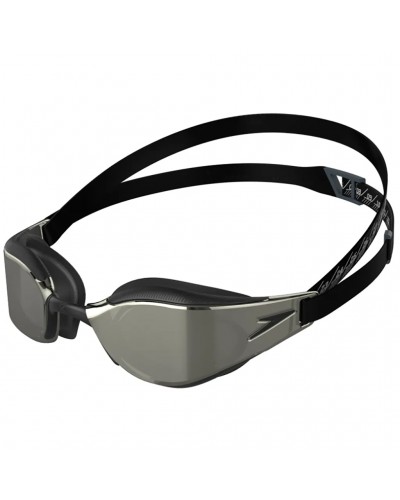 Speedo Fastskin Hyper Elite Mirror Unisex Swimming Goggle, Black/Silver