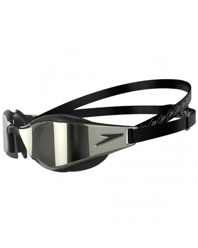 Speedo Fastskin Hyper Elite Mirror Occhialini Piscina Unisex, Nero/Argento