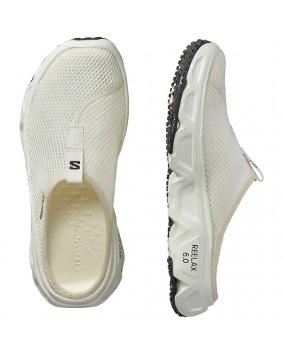 Salomon Reelax Slide 6.0 Women's Recovery Shoes, Vanilla Ice/Vanilla Ice/Black