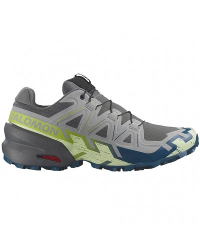Salomon Speedcross 6 Men's Trail Running Shoes, Castlerock/Lime Cream/Poseidon