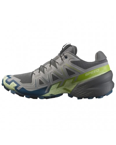 Salomon Speedcross 6 Men's Trail Running Shoes, Castlerock/Lime Cream/Poseidon
