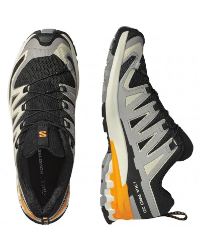 Salomon XA Pro 3D V9 Men's Trail Running Shoes, Black/Gull/Turmetic
