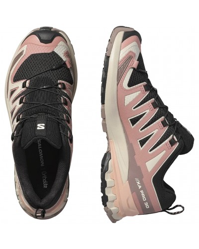 Salomon XA Pro 3D V9 Scarpe Trail Running Donna, Black/Burlwood/Mahogany Rose