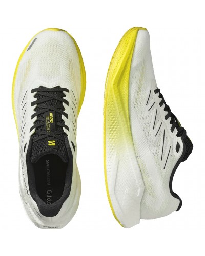Salomon Aero Blaze 3 Men's Running Shoes, White/Black/Blazing Yellow