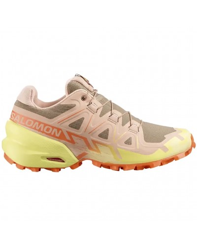 Salomon Speedcross 6 Women's Trail Running Shoes, Burro/Sunny Lime/Almond Cream