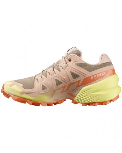 Salomon Speedcross 6 Women's Trail Running Shoes, Burro/Sunny Lime/Almond Cream