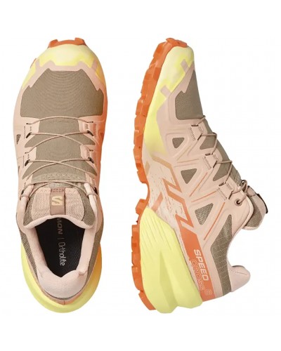 Salomon Speedcross 6 Women's Trail Running Shoes, Burro/Sunny Lime/Almond Cream