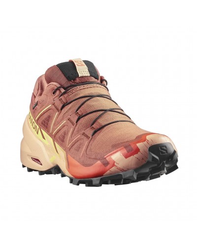 Salomon Speedcross 6 GTX Gore-Tex Scarpe Trail Running Donna, Pecan Brown/Almond Cream/Sunny Lime