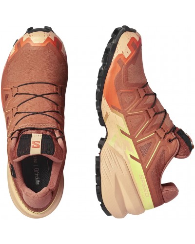 Salomon Speedcross 6 GTX Gore-Tex Scarpe Trail Running Donna, Pecan Brown/Almond Cream/Sunny Lime