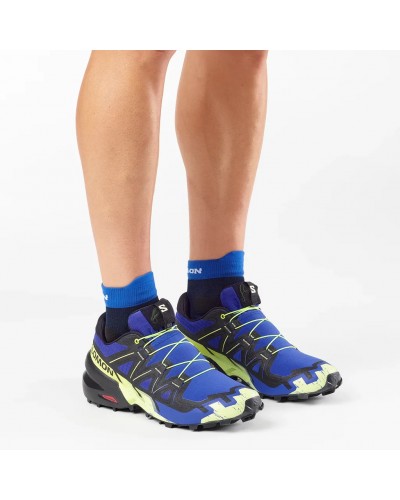 Salomon Speedcross 6 Men's Trail Running Shoes, Bluing/Black/Acid Lime