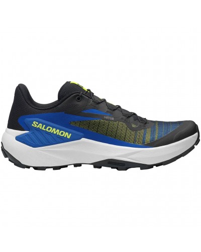 Salomon Genesis Men's Trail Running Shoes, Black/Acid Lime/Bluing