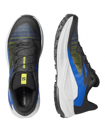 Salomon Genesis Scarpe Trail Running Uomo, Black/Acid Lime/Bluing