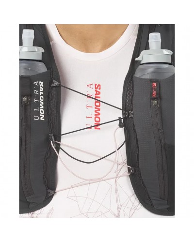 Salomon S/LAB Ultra 12 Set Zaino Gilet Idrico Running, Black (2 Soft Flask da 500 ml Incluse)