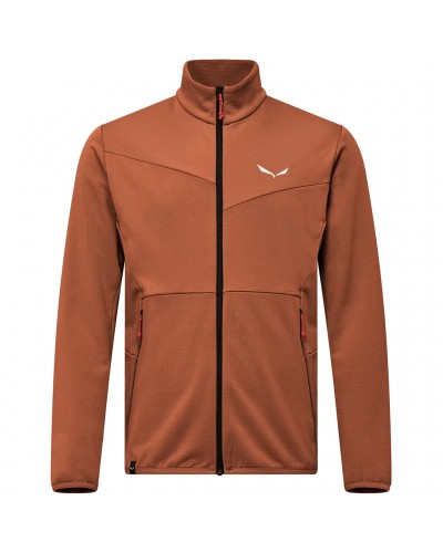 Salewa Puez Cammino Polarlite Men's Full Zip Fleece Jacket, Bombay Brown
