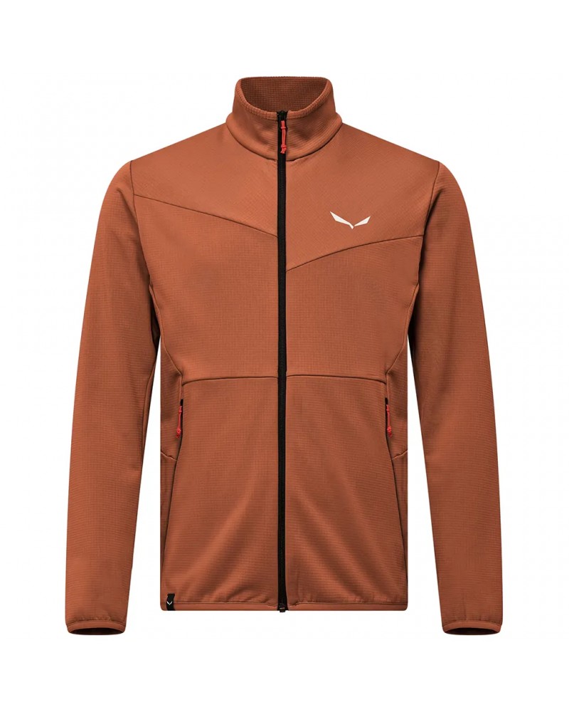 Salewa Puez Cammino Polarlite Men's Full Zip Fleece Jacket, Bombay Brown