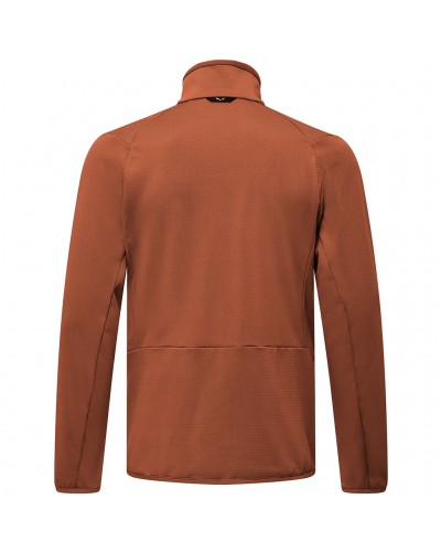 Salewa Puez Cammino Polarlite Men's Full Zip Fleece Jacket, Bombay Brown
