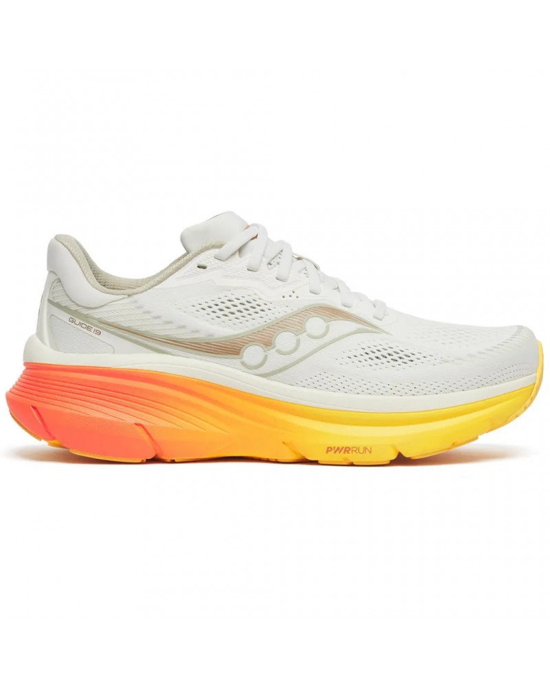 Saucony Guide 19 Scarpe Running Uomo, Ivory/Fire