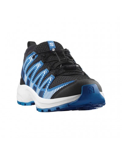 Salomon XA Pro V8 J Junior Trail Running Shoes, Black/White/French Blue