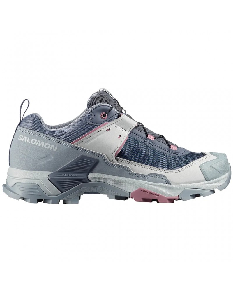 Salomon X Ultra 5 Women's Trekking Shoes, Grisaille/Tradewinds/Dusky Orchid