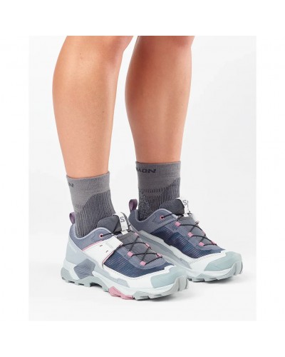 Salomon X Ultra 5 Women's Trekking Shoes, Grisaille/Tradewinds/Dusky Orchid