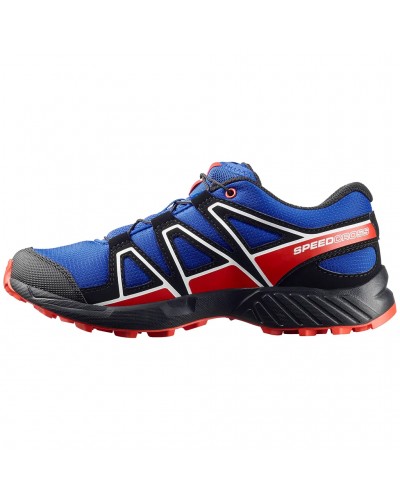 Salomon Speedcross J Junior Shoes, Surf The Web/Fiery Red/Black