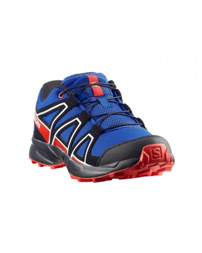 Salomon Speedcross J Junior Shoes, Surf The Web/Fiery Red/Black